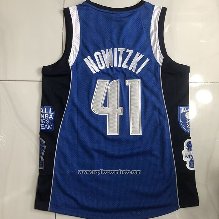 Camiseta Dallas Mavericks Kyrie Irving #41 Hall of Fame Mitchell & Ness 1998 Azul
